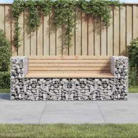 Berkfield Garden Bench Gabion Design 184x71x65.5 cm Solid Wood Pine