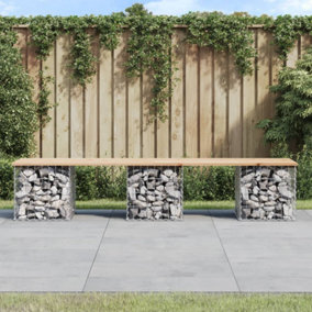 Berkfield Garden Bench Gabion Design 203x44x42 cm Solid Wood Pine