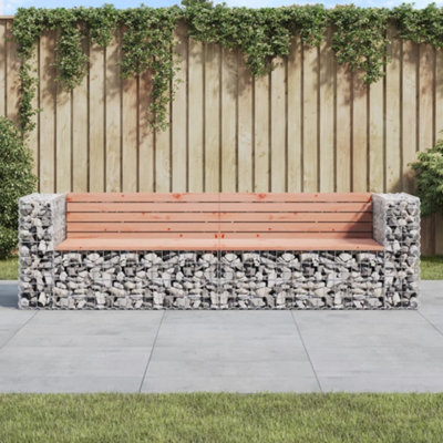 Berkfield Garden Bench Gabion Design 244x71x65.5 cm Solid Wood Douglas