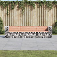 Berkfield Garden Bench Gabion Design 287x71x65.5 cm Solid Wood Douglas