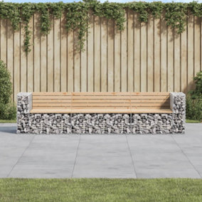 Berkfield Garden Bench Gabion Design 287x71x65.5 cm Solid Wood Pine