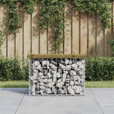 Berkfield Garden Bench Gabion Design 63x31.5x42 cm Impregnated Wood Pine