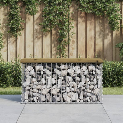 Berkfield Garden Bench Gabion Design 83x31.5x42 cm Impregnated Wood Pine