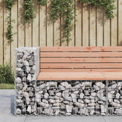 Berkfield Garden Bench Gabion Design 92x71x65.5 cm Solid Wood Douglas