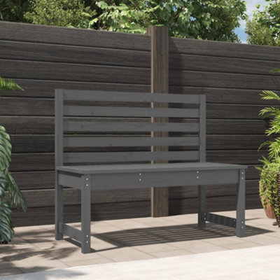 Berkfield Garden Bench Grey 109 cm Solid Wood Pine