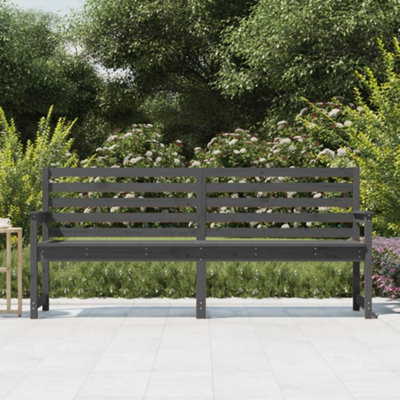 Berkfield Garden Bench Grey 203.5x48x91.5 cm Solid Wood Pine