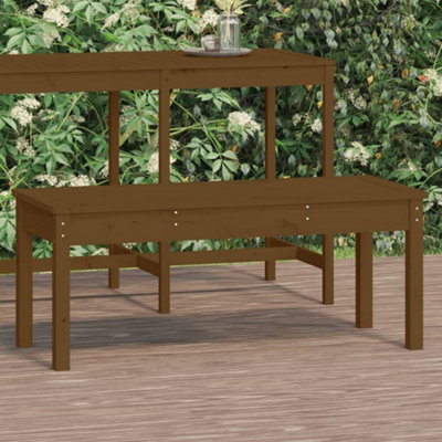 Berkfield Garden Bench Honey Brown 109x44x45 cm Solid Wood Pine