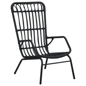 Berkfield Garden Chair Poly Rattan Black