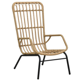 Berkfield Garden Chair Poly Rattan Light Brown
