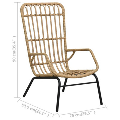 Berkfield Garden Chair Poly Rattan Light Brown