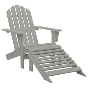 Berkfield Garden Chair with Ottoman Wood Grey