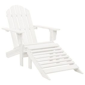 Berkfield Garden Chair with Ottoman Wood White