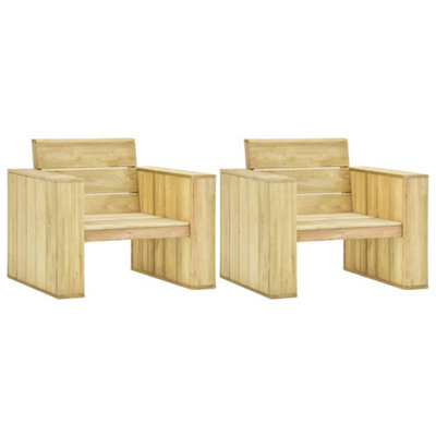 Berkfield Garden Chairs 2 pcs 89x76x76 cm Impregnated Pinewood