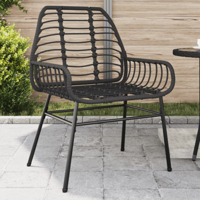 Berkfield Garden Chairs 2 pcs Black Poly Rattan