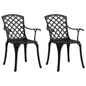 Berkfield Garden Chairs 2 pcs Cast Aluminium Black