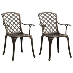 Berkfield Garden Chairs 2 pcs Cast Aluminium Bronze