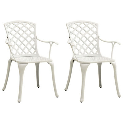 Berkfield Garden Chairs 2 pcs Cast Aluminium White