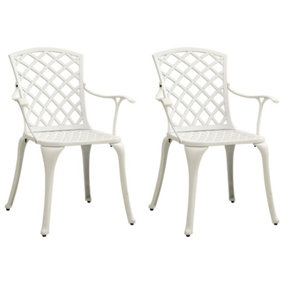 Berkfield Garden Chairs 2 pcs Cast Aluminium White