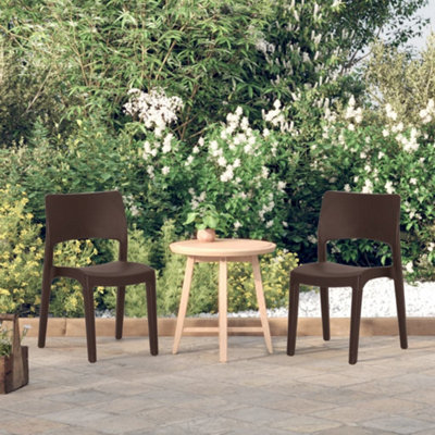 Berkfield Garden Chairs 2 pcs Mocha Polypropylene