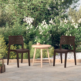 Berkfield Garden Chairs 2 pcs Mocha Polypropylene