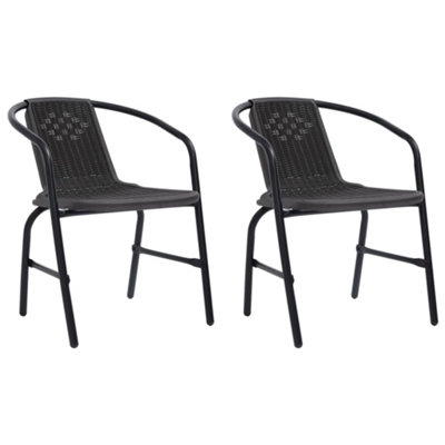 Berkfield Garden Chairs 2 pcs Plastic Rattan and Steel 110 kg