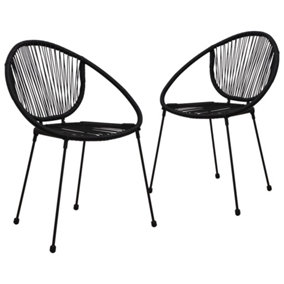Berkfield Garden Chairs 2 pcs PVC Rattan Black