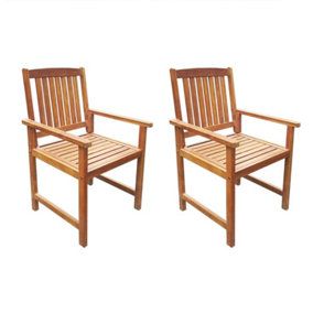Berkfield Garden Chairs 2 pcs Solid Acacia Wood Brown