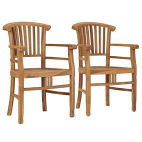 Berkfield Garden Chairs 2 pcs Solid Teak Wood