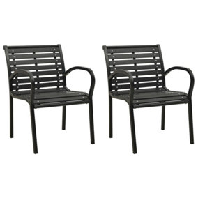 Berkfield Garden Chairs 2 pcs Steel and WPC Black