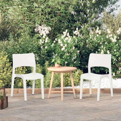 Berkfield Garden Chairs 2 pcs White Polypropylene