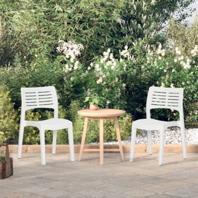 Berkfield Garden Chairs 2 pcs White Polypropylene