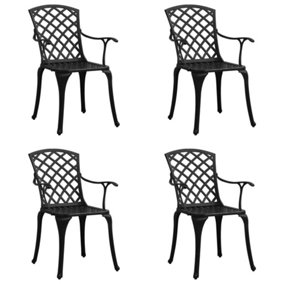 Berkfield Garden Chairs 4 pcs Cast Aluminium Black