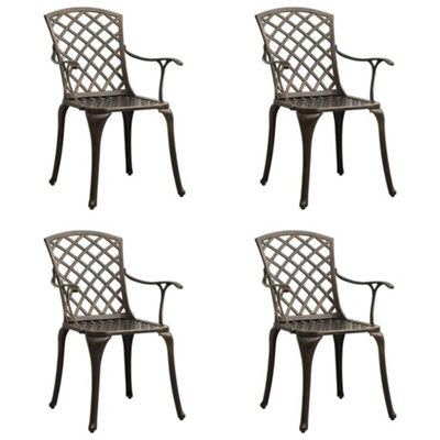 Berkfield Garden Chairs 4 pcs Cast Aluminium Bronze DIY at B&Q