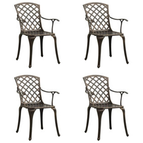 Berkfield Garden Chairs 4 pcs Cast Aluminium Bronze