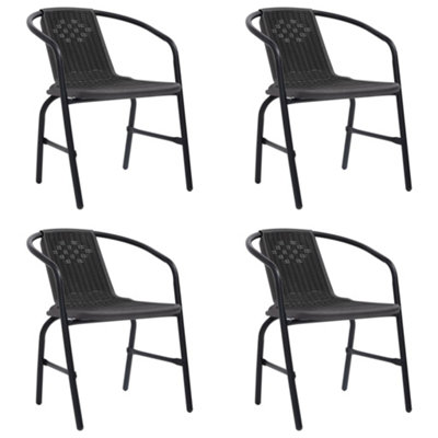 Berkfield Garden Chairs 4 pcs Plastic Rattan and Steel 110 kg