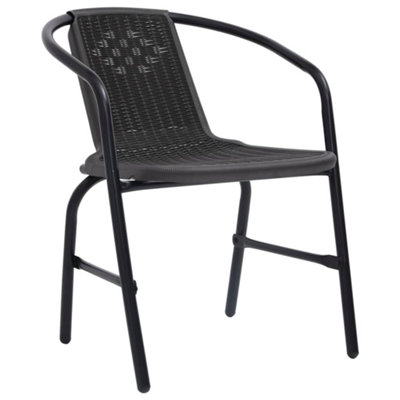 Berkfield Garden Chairs 4 pcs Plastic Rattan and Steel 110 kg