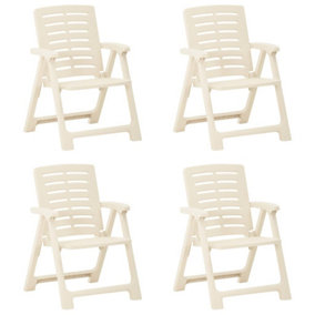 Berkfield Garden Chairs 4 pcs Plastic White