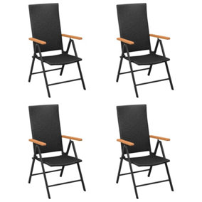 Berkfield Garden Chairs 4 pcs Poly Rattan Black