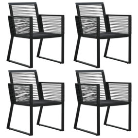 Berkfield Garden Chairs 4 pcs Rope Rattan Black