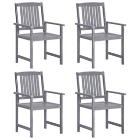 Berkfield Garden Chairs 4 pcs Solid Acacia Wood Grey
