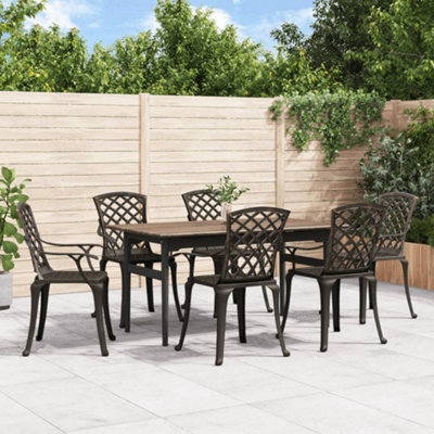 Berkfield Garden Chairs 6 pcs Cast Aluminium Bronze