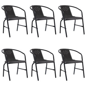 Berkfield Garden Chairs 6 pcs Plastic Rattan and Steel 110 kg