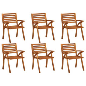 Berkfield Garden Chairs 6 pcs Solid Acacia Wood