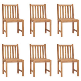 Berkfield Garden Chairs 6 pcs Solid Teak Wood