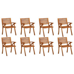 Berkfield Garden Chairs 8 pcs Solid Acacia Wood