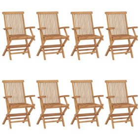 Berkfield Garden Chairs 8 pcs Solid Teak Wood