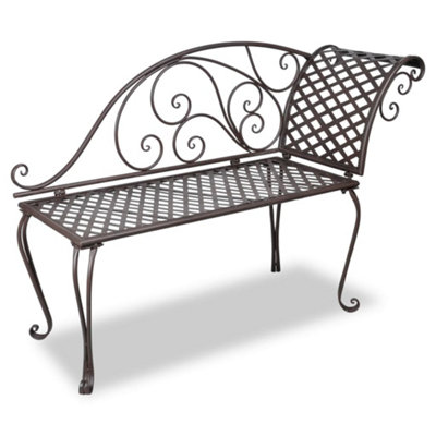 Berkfield Garden Chaise Lounge 128 cm Steel Antique Brown