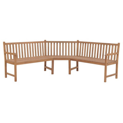 Berkfield Garden Corner Bench 185x185x90 cm Solid Teak Wood