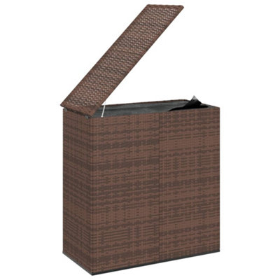 Berkfield Garden Cushion Box PE Rattan 100x49x103.5 cm Brown