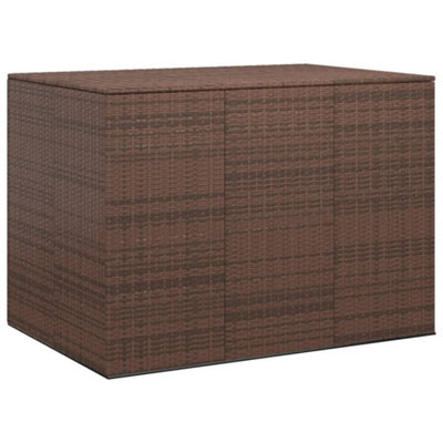 Berkfield Garden Cushion Box PE Rattan 145x100x103 cm Brown